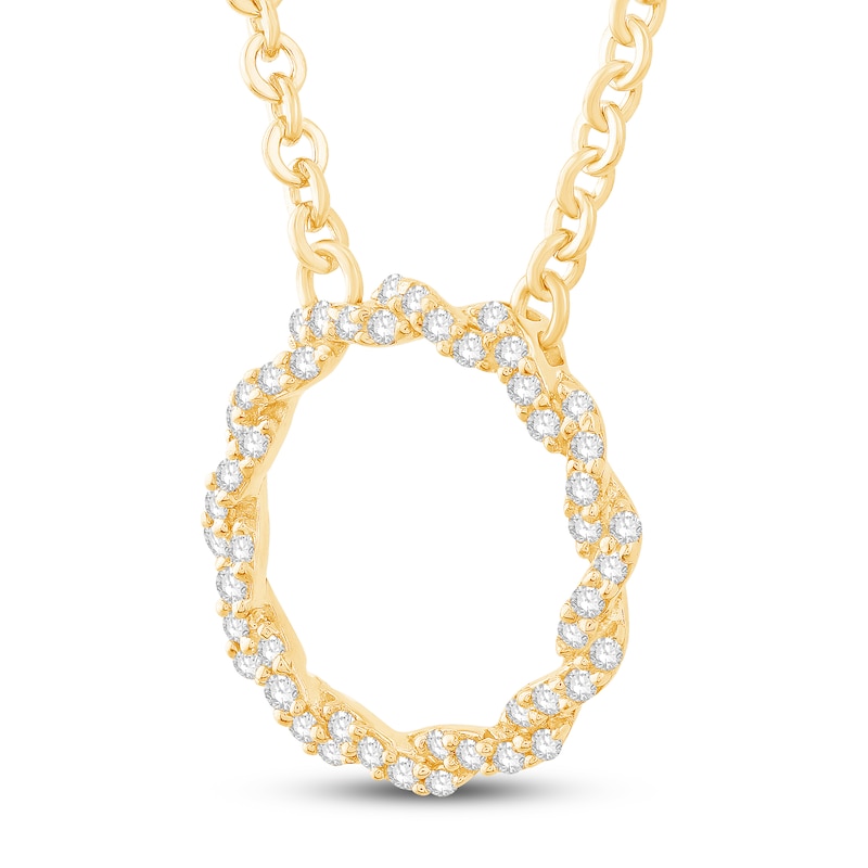 Circle of Gratitude® Collection 0.12 CT. T.W. Diamond Small Twist Necklace in 10K Gold – 19"