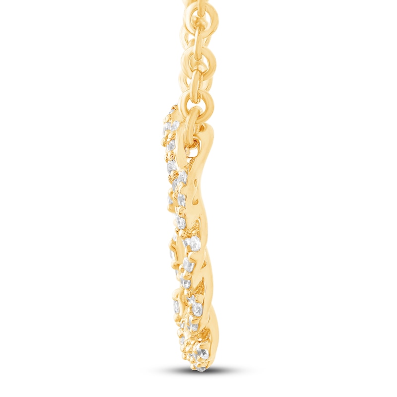 Main Image 3 of Circle of Gratitude® Collection 0.12 CT. T.W. Diamond Small Twist Necklace in 10K Gold – 19"