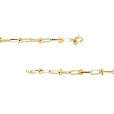 4.6mm Paper Clip Link Chain Bracelet in Hollow 14K Gold – 8.0"