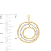Diamond-Cut Layered Beaded Circle Drop Earrings in 18K Two-Tone Gold