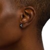Thumbnail Image 2 of 1.50 CT. T.W. Black and White Diamond Triad Stud Earrings in 10K White Gold