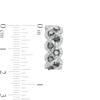 Thumbnail Image 3 of 1.75 CT. T.W. Black and White Diamond Double Row Zig-Zag Hoop Earrings in 10K White Gold