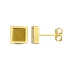 Thumbnail Image 1 of 5.3mm Square Tiger's Eye Stud Earrings in Sterling Silver with Yellow Rhodium