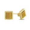 Thumbnail Image 3 of 5.3mm Square Tiger's Eye Stud Earrings in Sterling Silver with Yellow Rhodium