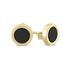 Thumbnail Image 3 of Men's 5.5mm Onyx Stud Earrings in Sterling Silver and Yellow Rhodium