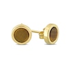 Thumbnail Image 3 of Men's 5.5mm Tiger's Eye Stud Earrings in Sterling Silver with Yellow Rhodium