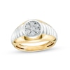 Thumbnail Image 0 of Men's 0.12 CT. T.W. Multi-Diamond Stepped Shank Ring in 10K Two-Tone Gold