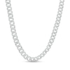 Men's 1.50 CT. T.W. Diamond Cuban Curb Chain Necklace in Sterling Silver - 22"