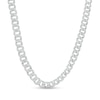 Thumbnail Image 1 of Men's 1.50 CT. T.W. Diamond Cuban Curb Chain Necklace in Sterling Silver - 22"