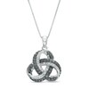 Thumbnail Image 1 of 0.24 CT. T.W. Black and White Diamond Beaded Love Knot Pendant in Sterling Silver and Black Rhodium