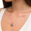 Thumbnail Image 2 of 0.24 CT. T.W. Black and White Diamond Beaded Love Knot Pendant in Sterling Silver and Black Rhodium