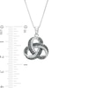Thumbnail Image 3 of 0.24 CT. T.W. Black and White Diamond Beaded Love Knot Pendant in Sterling Silver and Black Rhodium