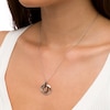Thumbnail Image 2 of 0.21 CT.T.W. Black Diamond Interlocking Circles Trio Pendant in Sterling Silver