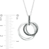 Thumbnail Image 3 of 0.21 CT.T.W. Black Diamond Interlocking Circles Trio Pendant in Sterling Silver