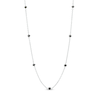 Thumbnail Image 0 of 0.98 CT. T.W. Black Diamond Faceted Bead-Style Seven Stone Station Necklace in Sterling Silver