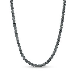 0.52 CT. T.W. Black Diamond "S" Link Tennis Necklace in Sterling Silver with Black Rhodium - 17"