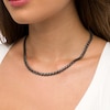 0.52 CT. T.W. Black Diamond "S" Link Tennis Necklace in Sterling Silver with Black Rhodium - 17"