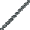 Thumbnail Image 0 of 0.95 CT. T.W. Black Diamond "S" Link Tennis Bracelet in Sterling Silver with Black Rhodium - 7.25"