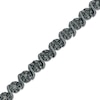 Thumbnail Image 1 of 0.95 CT. T.W. Black Diamond "S" Link Tennis Bracelet in Sterling Silver with Black Rhodium - 7.25"