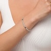 Thumbnail Image 2 of 0.95 CT. T.W. Black and White Diamond Five Stone Station "S" Link Tennis Bracelet in Sterling Silver - 7.25"