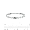 Thumbnail Image 4 of 0.95 CT. T.W. Black and White Diamond Five Stone Station "S" Link Tennis Bracelet in Sterling Silver - 7.25"