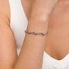 Thumbnail Image 2 of 0.23 CT. T.W. Black Diamond Infinity Chain Link Bracelet in Sterling Silver