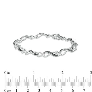 0.23 CT. T.W. Black Diamond Infinity Chain Link Bracelet in Sterling Silver
