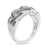 Thumbnail Image 3 of 0.16 CT. T.W. Black and White Diamond Beaded Loose Braid Vintage-Style Ring in Sterling Silver and Black Rhodium
