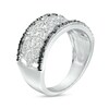 Thumbnail Image 3 of 0.145 CT. T.W. Black and White Diamond Beaded Four-Point Star Pattern Band in Sterling Silver and Black Rhodium