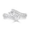 Thumbnail Image 3 of 0.70 CT. T.W. Diamond Graduated Bypass Two Stone Engagement Ring in 14K White Gold