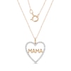 Thumbnail Image 1 of 0.086 CT. T.W. Diamond "MAMA" Heart Outline Pendant in 10K Rose Gold