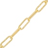Thumbnail Image 1 of 1.0mm Paper Clip Link Chain with Heart Bracelet in Hollow 14K Gold – 7.25"