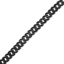 Men's 0.25 CT. T.W. Black Diamond Cuban Curb Chain Bracelet in Sterling Silver – 8.5&quot;