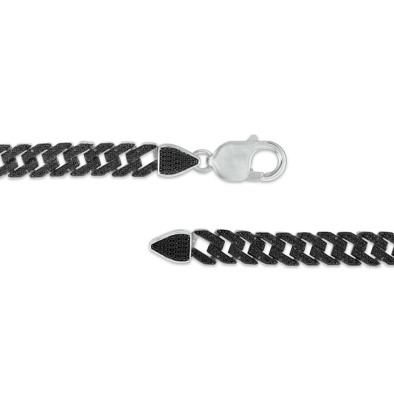 1/2 ct tw Round Sterling Silver Cuban Link Bracelet