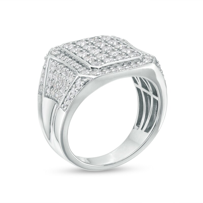 Main Image 3 of 1.95 CT. T.W. Octagon-Shaped Multi-Diamond Concave Frame Ring in 10K White Gold