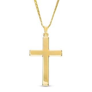 Men's Cross Pendant in 10K Gold – 22"