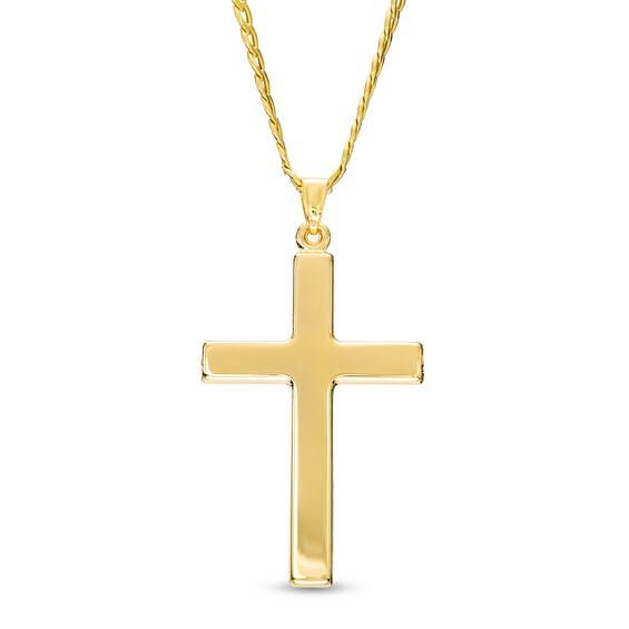 Men's Cross Pendant in 10K Gold – 22"
