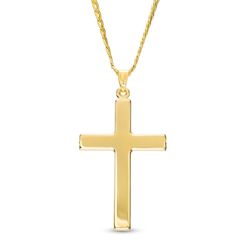 Main Image 1 of Men's Cross Pendant in 10K Gold – 22"