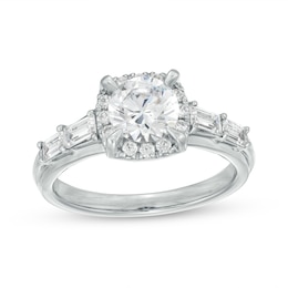 1.50 CT. T.W. Certified Lab-Created Diamond Frame Engagement Ring in 14K White Gold (F/I1)
