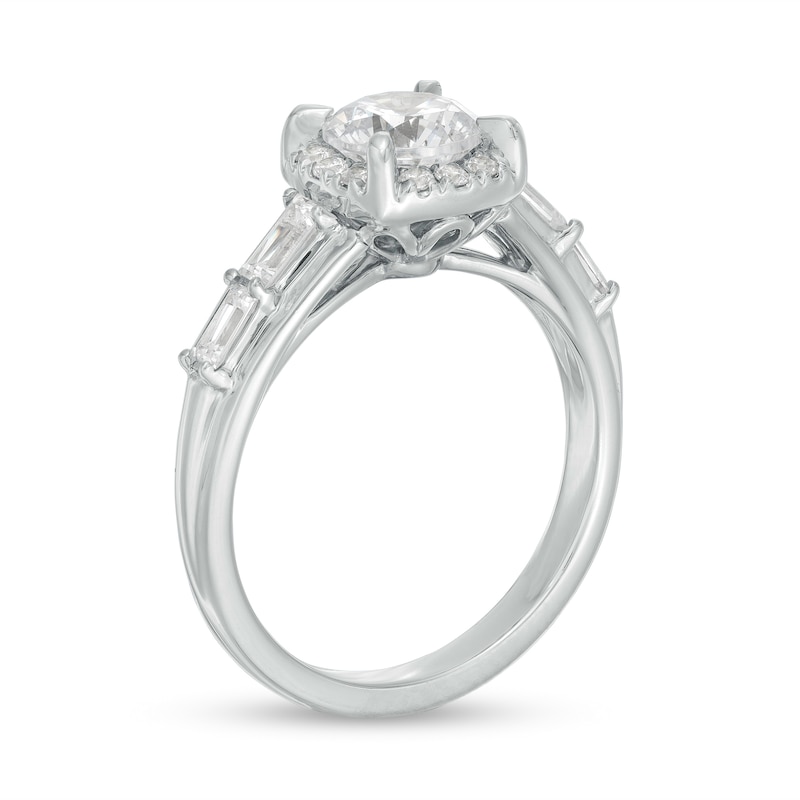 1.50 CT. T.W. Certified Lab-Grown Diamond Frame Engagement Ring in 14K White Gold (F/I1)