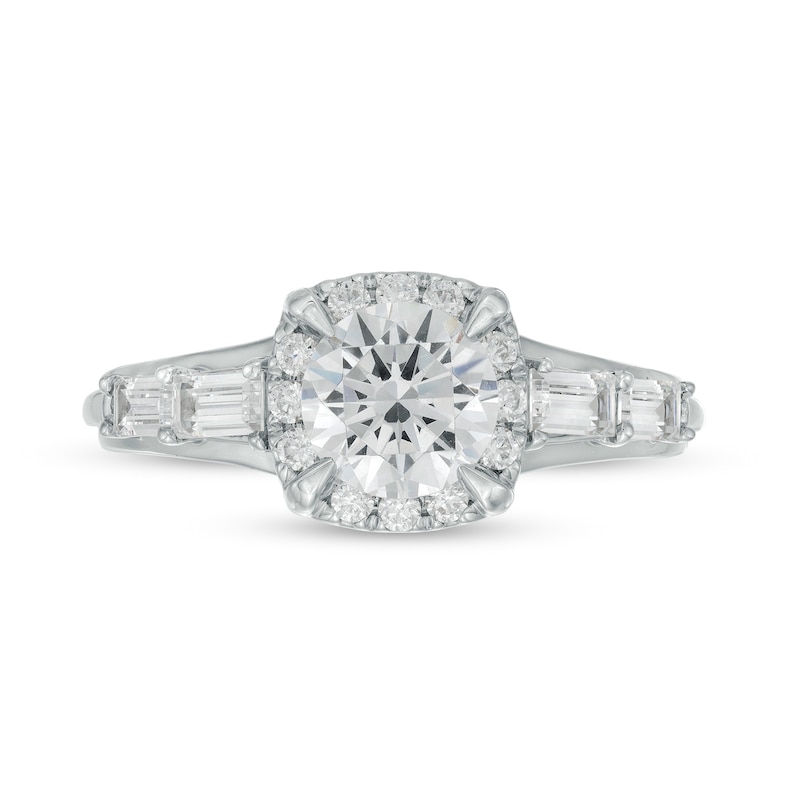 1.50 CT. T.W. Certified Lab-Grown Diamond Frame Engagement Ring in 14K White Gold (F/I1)