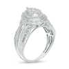 Thumbnail Image 2 of 0.50 CT. T.W. Pear-Shaped Multi-Diamond Double Frame Vintage-Style Engagement Ring in 10K White Gold
