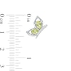Thumbnail Image 3 of Pear-Shaped Peridot and White Lab-Created Sapphire Butterfly Outline Silhouette Stud Earrings in Sterling Silver