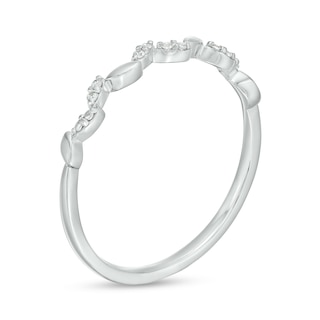 Diamond Accent Beaded Leafy Vine Anniversary Band in 10K Gold