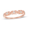 Thumbnail Image 0 of Diamond Accent Art Deco Floral Pattern Vintage-Style Wedding Band in 10K Rose Gold