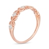 Thumbnail Image 2 of Diamond Accent Art Deco Floral Pattern Vintage-Style Wedding Band in 10K Rose Gold