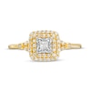 Thumbnail Image 3 of 0.25 CT. T.W. Princess-Cut Diamond Double Frame Split Shank Engagement Ring in 10K Gold (I/I3)