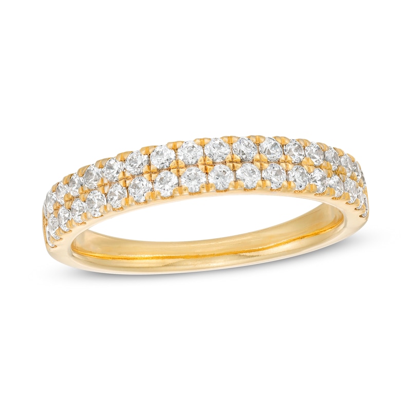 0.60 CT. T.W. Diamond Double Row Anniversary Band in 10K Gold