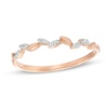 Thumbnail Image 0 of Diamond Accent Beaded Leafy Vine Anniversary Band in 10K Rose Gold