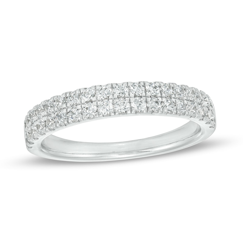 0.60 CT. T.W. Diamond Double Row Anniversary Band in 10K White Gold